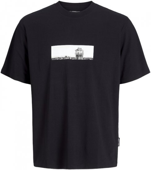 Jack & Jones Pacer Photo Branding Crew Neck T-Shirt Black - Koszulki - T-shirty meskie Duże Rozmiary - 2XL-14XL