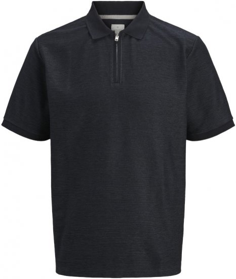 Jack & Jones Ronnie Polo with Zipper Black - Koszulki polo - Koszulki Polo 2XL-8XL
