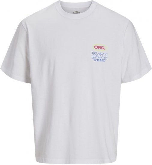 Jack & Jones Compact Crew Neck T-Shirt White - Koszulki - T-shirty meskie Duże Rozmiary - 2XL-14XL