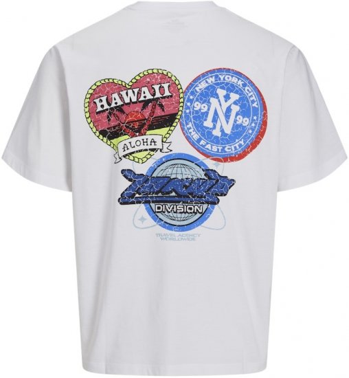 Jack & Jones Compact Crew Neck T-Shirt White - Koszulki - T-shirty meskie Duże Rozmiary - 2XL-14XL