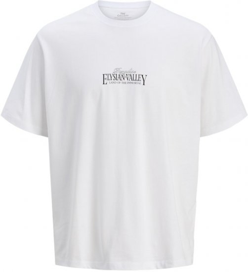Jack & Jones Parallel Crew Neck T-Shirt Bright White - Koszulki - T-shirty meskie Duże Rozmiary - 2XL-14XL