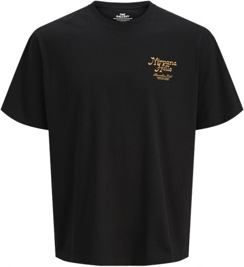 Jack & Jones Parallel Crew Neck T-Shirt Black - Koszulki - T-shirty meskie Duże Rozmiary - 2XL-14XL