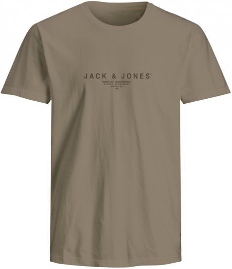 Jack & Jones Harris Crew Neck T-Shirt Brown - Koszulki - T-shirty meskie Duże Rozmiary - 2XL-14XL