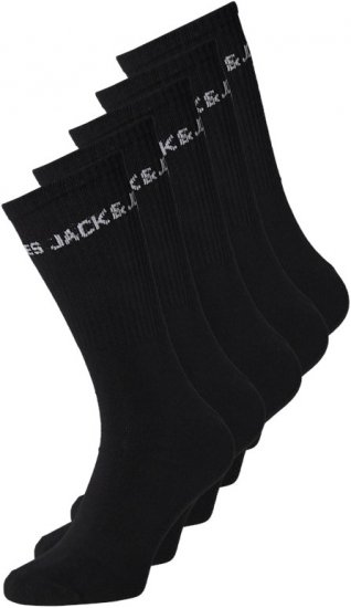 Jack & Jones BASIC LOGO Tennis Socks 5-Pack Black - Bielizna & Stroje kąpielowe - Bielizna & Stroje kąpielowe 2XL-8XL