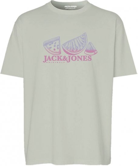 Jack & Jones Split Gradient Crew Neck T-Shirt Green - Koszulki - T-shirty meskie Duże Rozmiary - 2XL-14XL