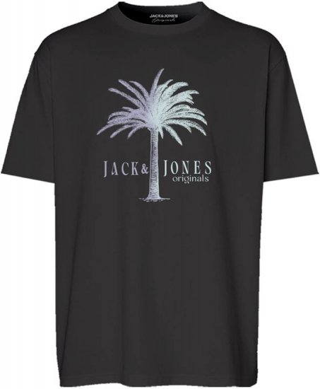 Jack & Jones Split Gradient Crew Neck T-Shirt Black - Koszulki - T-shirty meskie Duże Rozmiary - 2XL-14XL