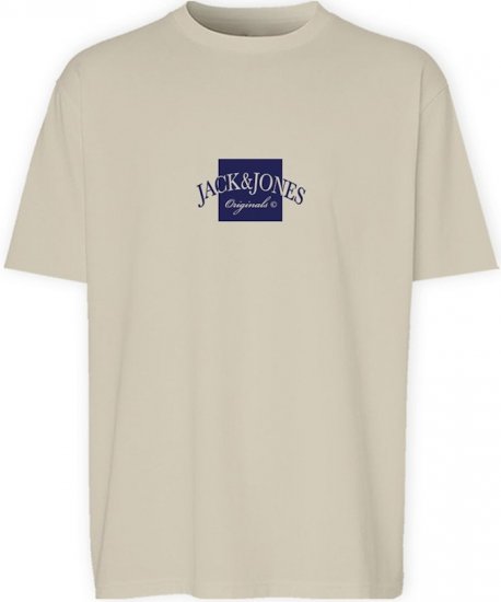 Jack & Jones Boston Crew Neck T-Shirt Antique White - Koszulki - T-shirty meskie Duże Rozmiary - 2XL-14XL
