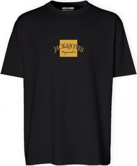 Jack & Jones Boston Crew Neck T-Shirt Black - Koszulki - T-shirty meskie Duże Rozmiary - 2XL-14XL