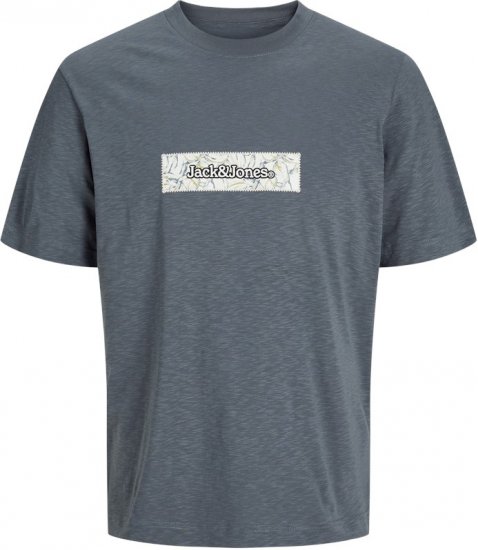 Jack & Jones Split Branding AOP Crew Neck T-Shirt Grey - Koszulki - T-shirty meskie Duże Rozmiary - 2XL-14XL