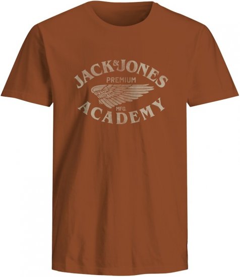 Jack & Jones Freddy Crew Neck T-Shirt Bombay Brown - Koszulki - T-shirty meskie Duże Rozmiary - 2XL-14XL