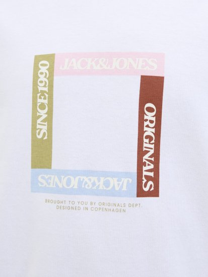 Jack & Jones Vira Branding Crew Neck T-Shirt Bright White - Koszulki - T-shirty meskie Duże Rozmiary - 2XL-14XL