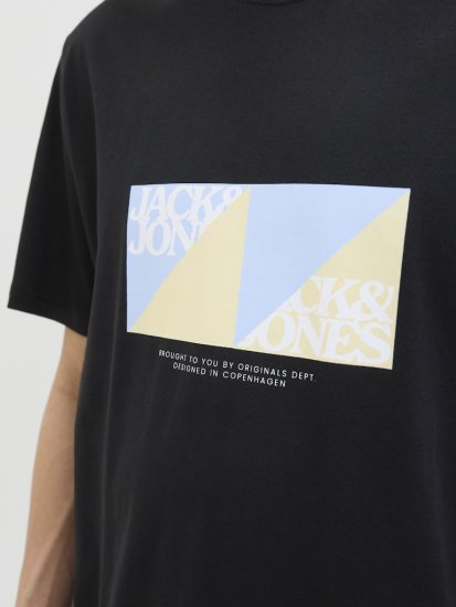 Jack & Jones Vira Branding Crew Neck T-Shirt Black - Koszulki - T-shirty meskie Duże Rozmiary - 2XL-14XL