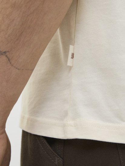  Jack & Jones Tavira Aop Pocket Crew Neck T-Shirt Antique White - Koszulki - T-shirty meskie Duże Rozmiary - 2XL-14XL