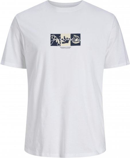 Jack & Jones Canggu Crew Neck T-Shirt Bright White - Koszulki - T-shirty meskie Duże Rozmiary - 2XL-14XL