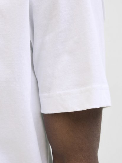 Jack & Jones Calma Crew Neck T-Shirt Bright White - Koszulki - T-shirty meskie Duże Rozmiary - 2XL-14XL