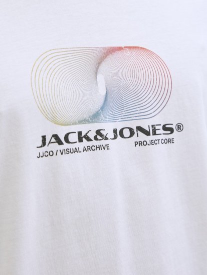 Jack & Jones Calma Crew Neck T-Shirt Bright White - Koszulki - T-shirty meskie Duże Rozmiary - 2XL-14XL
