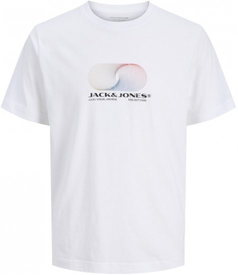 Jack & Jones Calma Crew Neck T-Shirt Bright White - Koszulki - T-shirty meskie Duże Rozmiary - 2XL-14XL