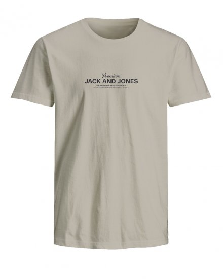 Jack & Jones Ferris Crew Neck T-Shirt Silver Lining - Koszulki - T-shirty meskie Duże Rozmiary - 2XL-14XL