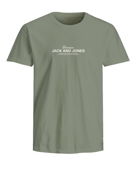Jack & Jones Ferris Crew Neck T-Shirt Hedge Green - Koszulki - T-shirty meskie Duże Rozmiary - 2XL-14XL