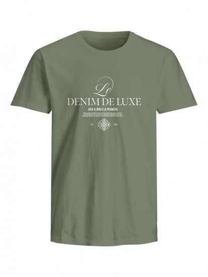 Jack & Jones Jayce Crew Neck T-Shirt Hedge Green - Koszulki - T-shirty meskie Duże Rozmiary - 2XL-14XL