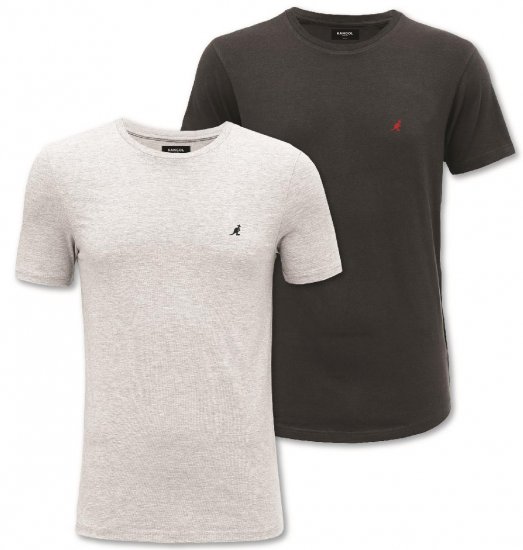 Kangol Jetta T-shirt Black/Grey 2-pack - Koszulki - T-shirty meskie Duże Rozmiary - 2XL-14XL