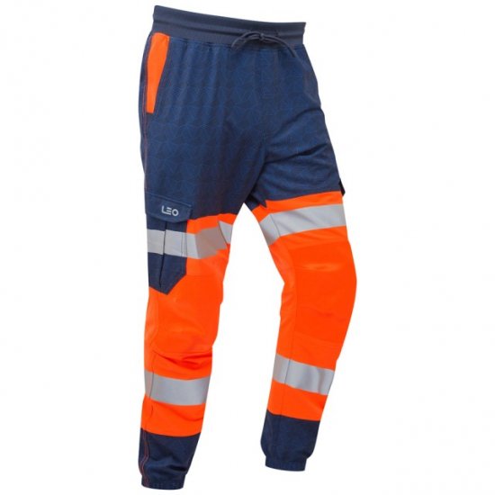 Leo Hawkridge Ecoviz High Performance 4X Stretch Trouser Hi-Vis Orange/Navy Print - Odzież robocza - Odzież robocza 3XL-6XL