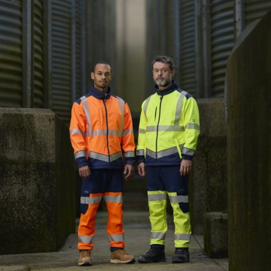 Leo Hawkridge Ecoviz High Performance 4X Stretch Trouser Hi-Vis Orange/Navy Print - Odzież robocza - Odzież robocza 3XL-6XL