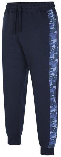 Kam Jeans 236 Panelled Camo Jog Bottoms Navy - Dresy & spodenki dresowe - Dresy & Spodnie Dresowe 2XL-12XL