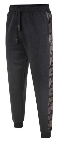 Kam Jeans 236 Panelled Camo Jog Bottoms Charcoal - Dresy & spodenki dresowe - Dresy & Spodnie Dresowe 2XL-12XL