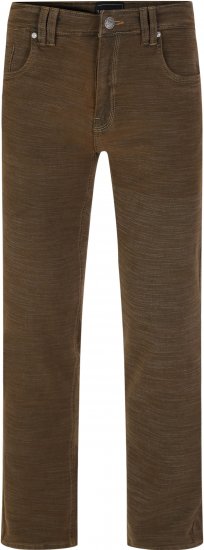 Kam Jeans 264 Slub Weave 5 Pocket Stretch Pants Brown - Dżinsy & spodnie - Dżinsy i Spodnie - W40-W70