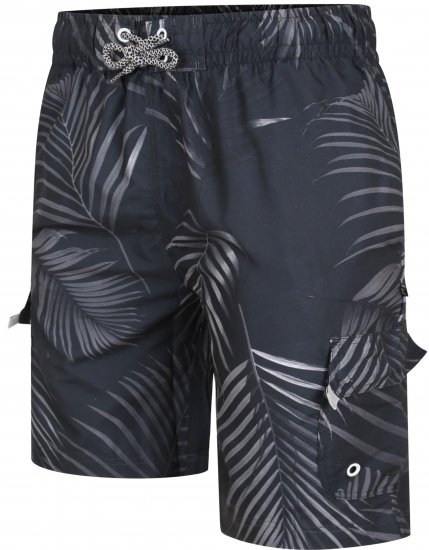 Kam Jeans 3002 Leaf Print Cargo Swimshorts - Bielizna & stroje kąpielowe - Bielizna & Stroje kąpielowe 2XL-8XL