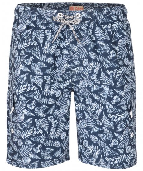 Kam Jeans Leaf Print Swim Shorts Navy - Bielizna & stroje kąpielowe - Bielizna & Stroje kąpielowe 2XL-8XL