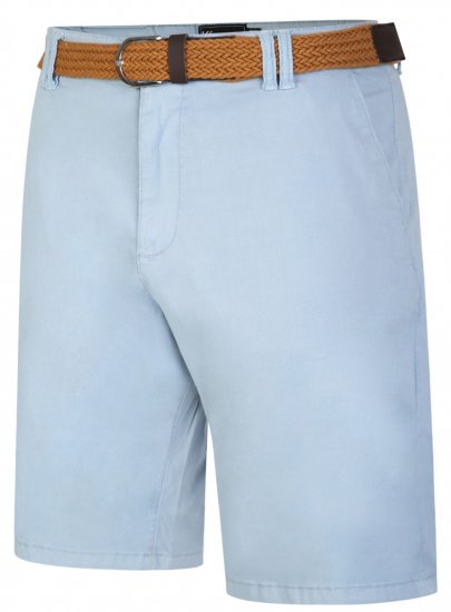 Kam Jeans 3401 Belted Oxford Stretch Chino Shorts Blue - Szorty - Szorty W40-W60