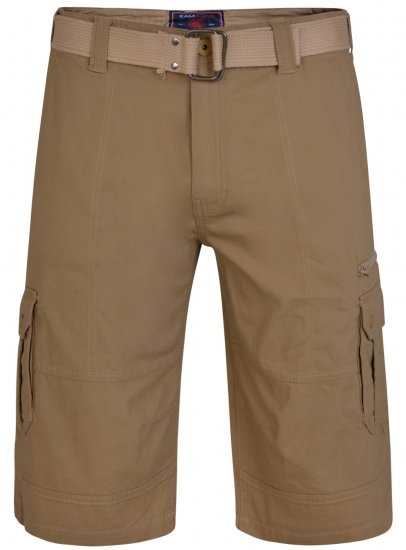 Kam Jeans 343 Cargo Stretch Shorts with Belt Sand - Szorty - Szorty W40-W60