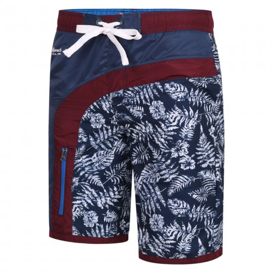 Kam Jeans 349 Leaf Print Swimmers Navy - Bielizna & stroje kąpielowe - Bielizna & Stroje kąpielowe 2XL-8XL