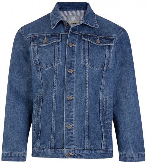 Kam Jeans Western Denim Jacket Blue - Kurtki Męskie Duże Rozmiary - Kurtki Duże rozmiary 2XL-8XL
