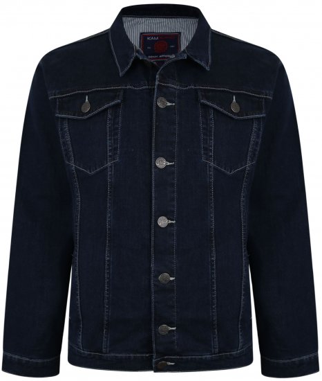 Kam Jeans 405 Western Denim Jacket Indigo - Kurtki Męskie Duże Rozmiary - Kurtki Duże rozmiary 2XL-8XL