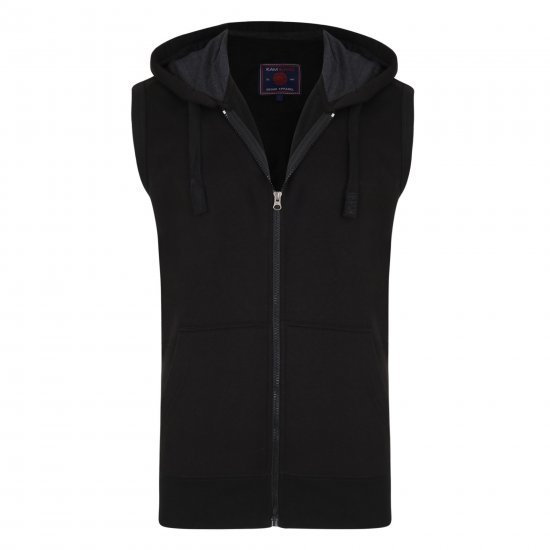 Kam Jeans Sleeveless Zip Thru Hoody Black - Bluzy & bluzy z kapturem - Bluzy & Bluzy z kapturem 2XL-12XL