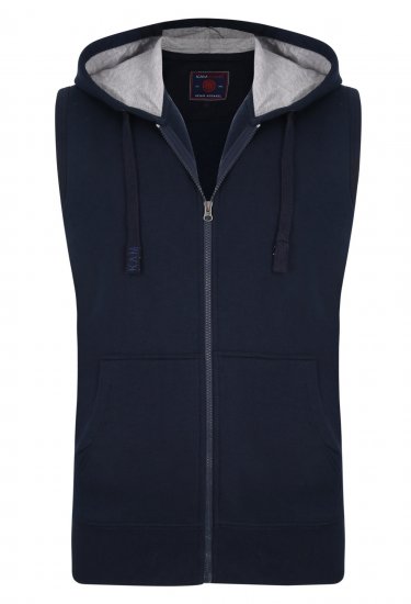 Kam Jeans Sleeveless Zip Thru Hoody Navy - Bluzy & bluzy z kapturem - Bluzy & Bluzy z kapturem 2XL-12XL