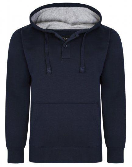 Kam Jeans 508B 1/4 Button Hoodie Navy - Bluzy & bluzy z kapturem - Bluzy & Bluzy z kapturem 2XL-12XL