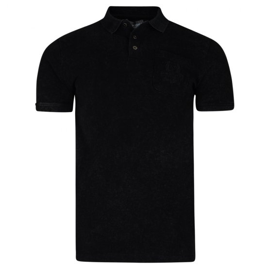 Kam Jeans 5232 Acid Wash Polo Black - Koszulki polo - Koszulki Polo 2XL-8XL