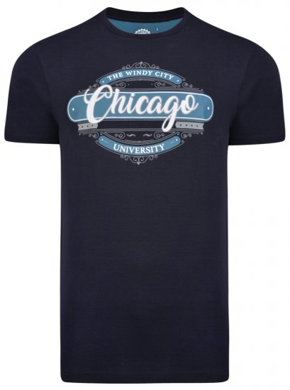 Kam Jeans 5253 T-shirt Navy - Koszulki - T-shirty meskie Duże Rozmiary - 2XL-14XL