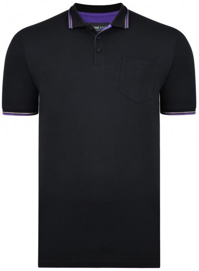 Kam Jeans 5277 Polo Black - Koszulki polo - Koszulki Polo 2XL-8XL