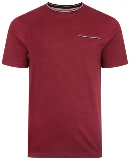 Kam Jeans 5285 T-shirt Burgundy - Koszulki - T-shirty meskie Duże Rozmiary - 2XL-14XL