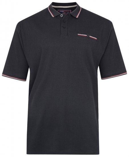 Kam Jeans 5291 Polo Black - Koszulki polo - Koszulki Polo 2XL-8XL