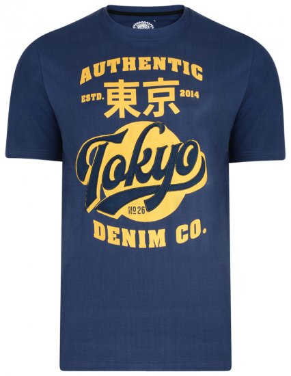 Kam Jeans 5296 T-shirt Navy - Koszulki - T-shirty meskie Duże Rozmiary - 2XL-14XL