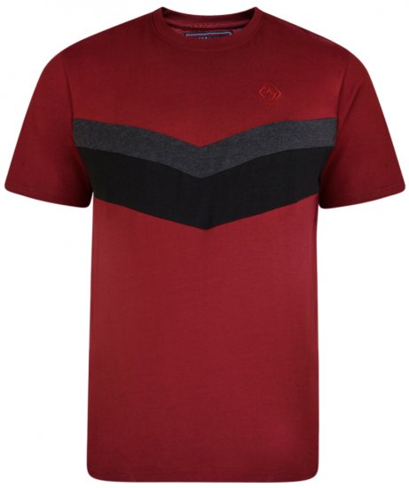 Kam Jeans 5306 T-shirt Burgundy - Koszulki - T-shirty meskie Duże Rozmiary - 2XL-14XL