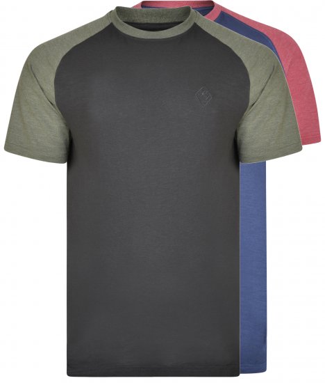 Kam Jeans 5314 Twin pack T-shirts Black/Navy - Koszulki - T-shirty meskie Duże Rozmiary - 2XL-14XL