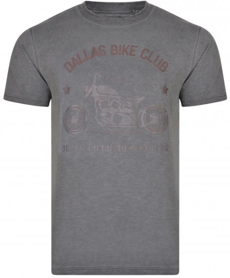 Kam Jeans 5316 Dallas Bike Club T-shirt Charcoal - Koszulki - T-shirty meskie Duże Rozmiary - 2XL-14XL