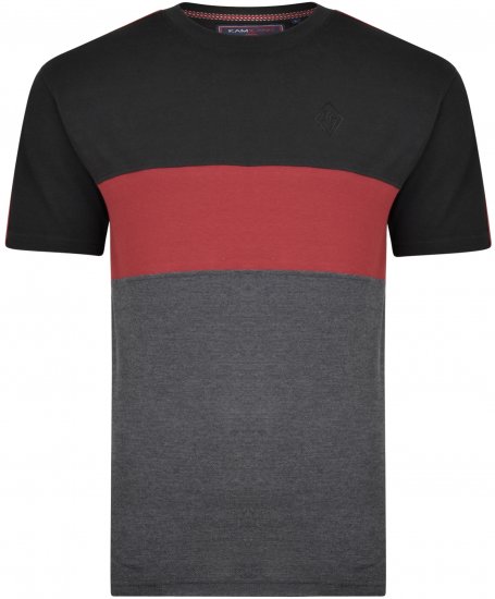 Kam Jeans 5322 T-shirts black - Koszulki - T-shirty meskie Duże Rozmiary - 2XL-14XL